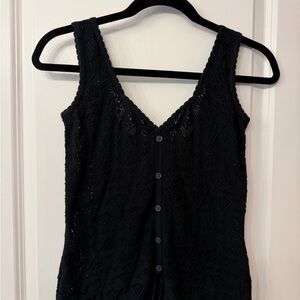 Anthropologie Black Lace Knit Sweater Tank